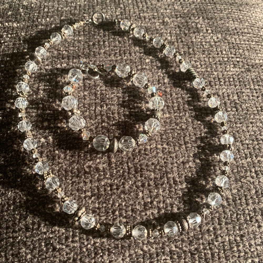 Sterling silver and crystal set